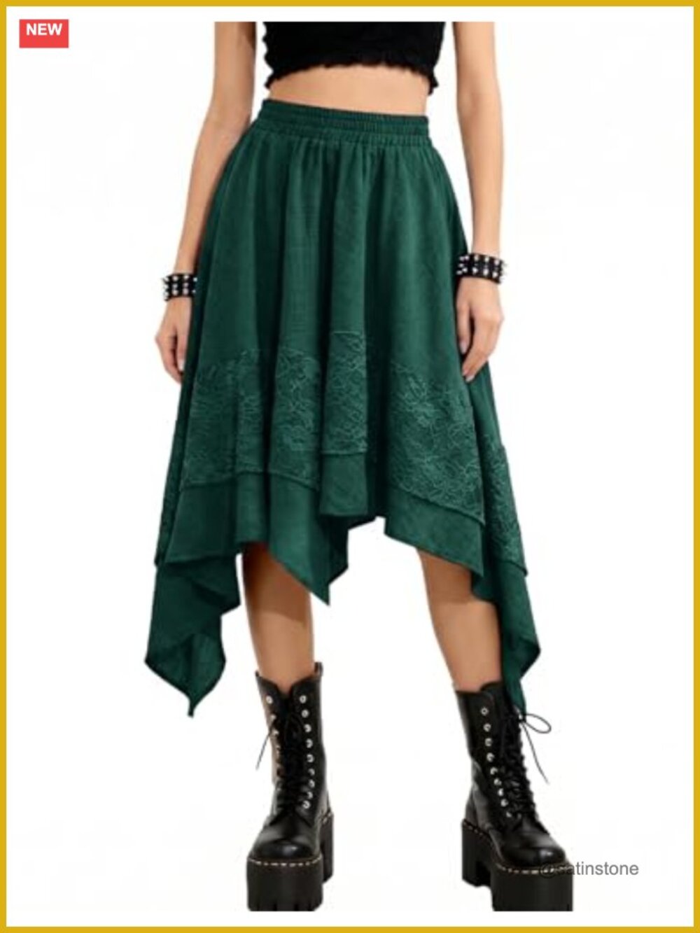 Flowy Lace Tiered Asymmetrical Fairy Midi Skirt Renaissance
